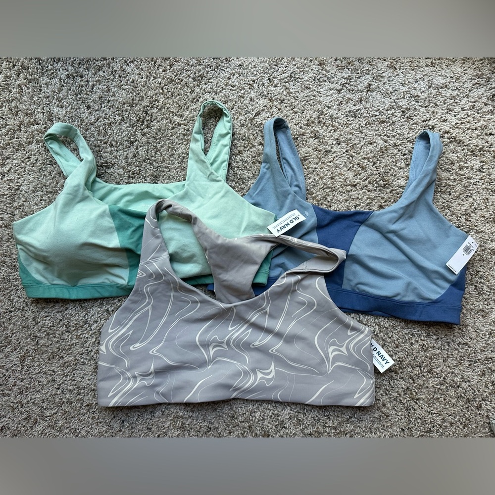Bundle of sports bras. Old Navy. 2 powerchill, 1 powersoft. New with tags.